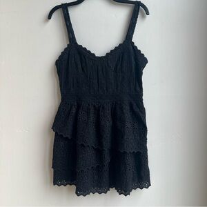 Love Shack Fancy Caro Lace Mini Dress Black